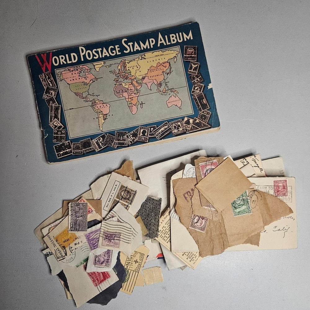 Vintage 1930 World Postage Stamp Album International Stamp Distributing Corp Lot